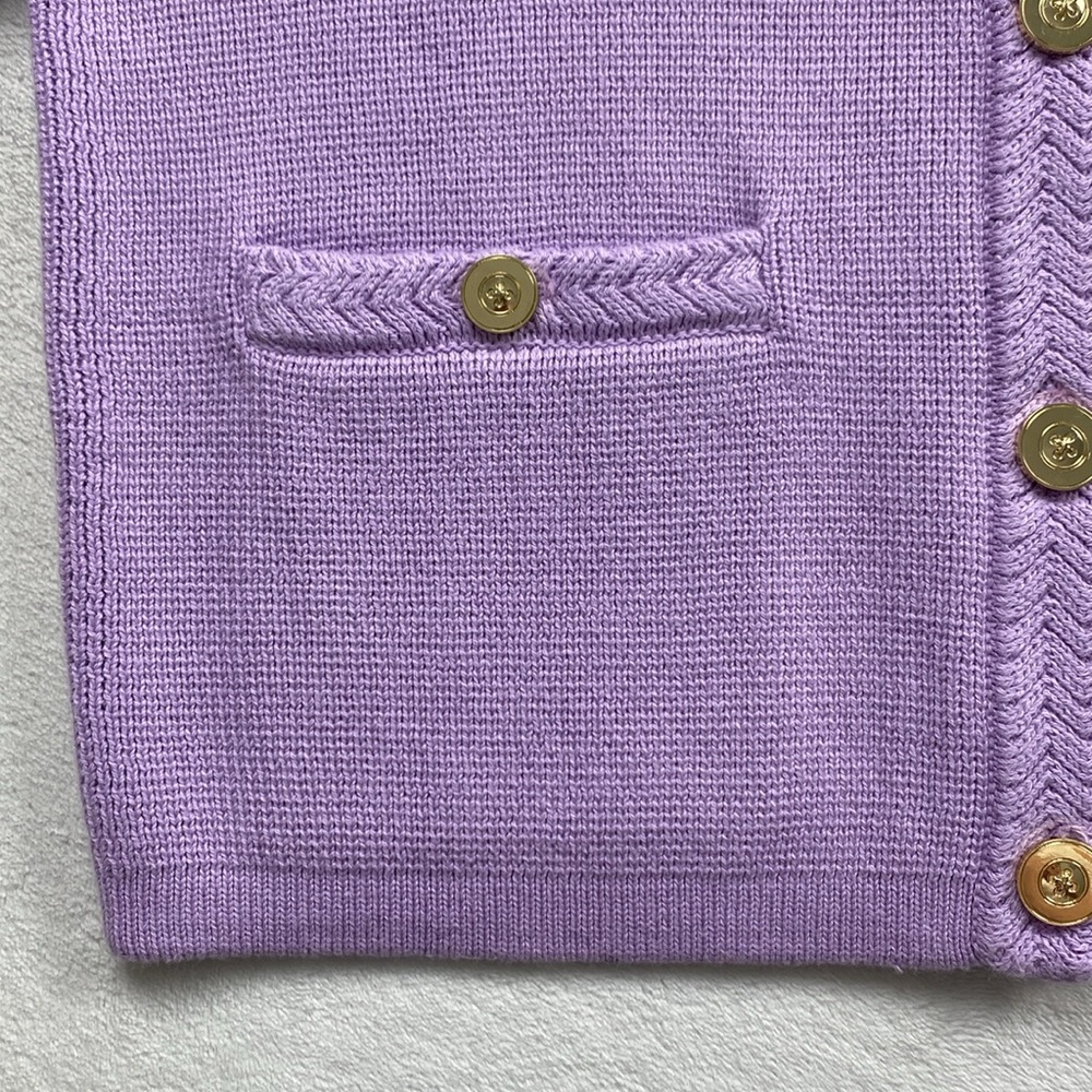 J. Crew Factory Knit Button Front Long Sleeve Sweater Cardigan (Lavender) - Picture 12 of 16